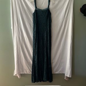 Emerald Green Long Straps dress